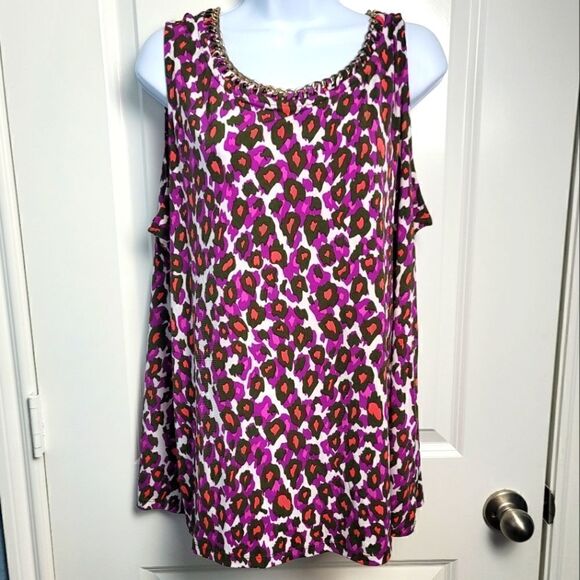 WORTHINGTON Leopard Print Blouse  - Picture 1 of 9